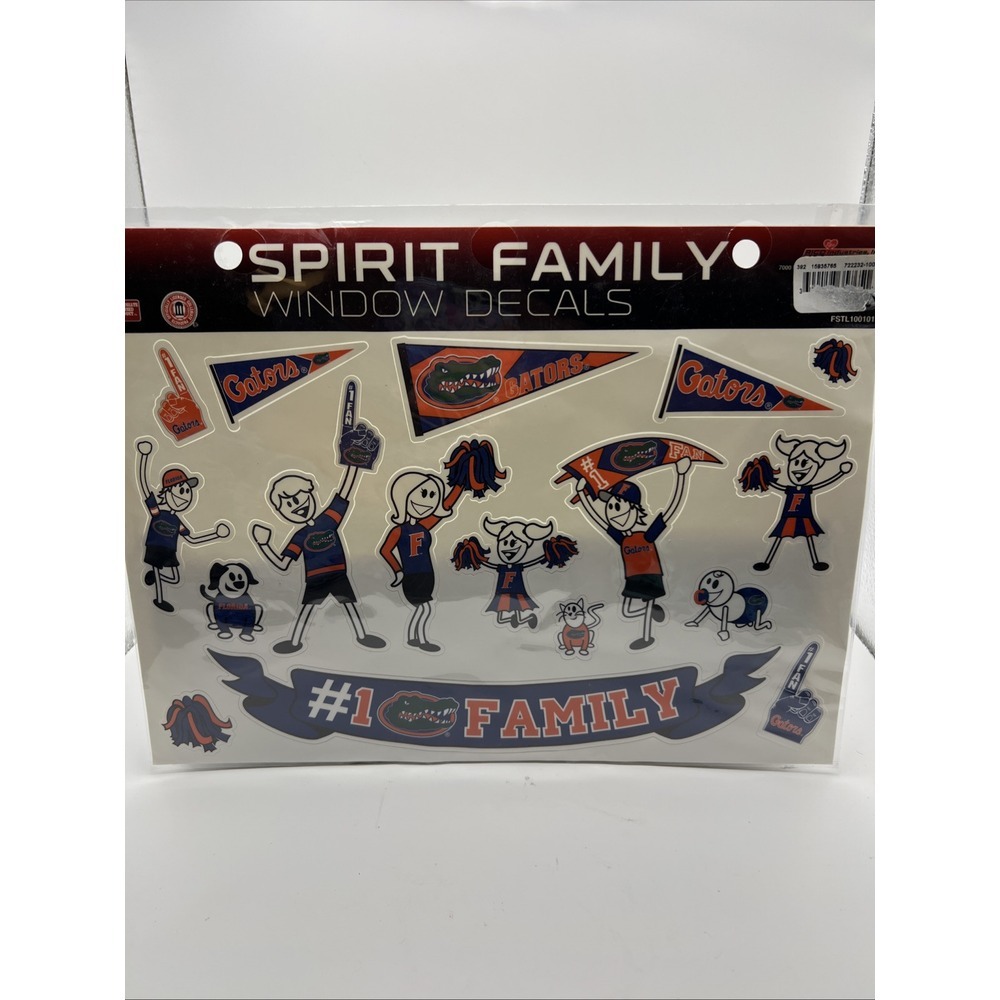UNIVERSITY OF FLORIDA GATORS FAMILY WINDOW DECAL SHEET NEW‎ Large Sheet